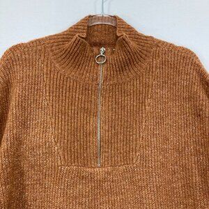 New Nine West Size XXL Brown Half Zip Mock Neck Cozy Sweater Neutral